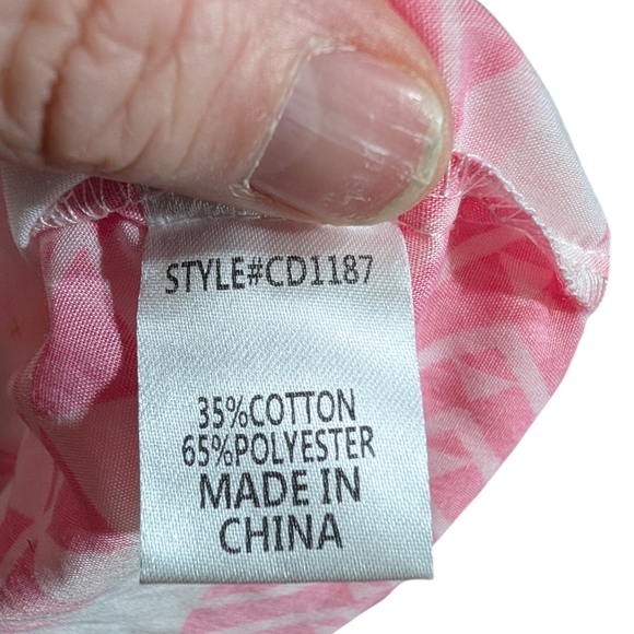 🌸 Collection by Cezele Pink & White Geo Print Tiered Midi Dress - Size Small - Picture 7 of 7